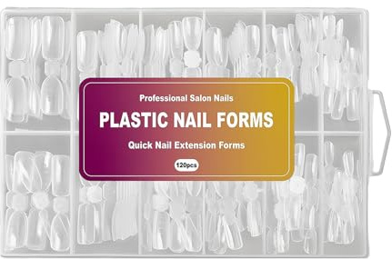 Moldes de uñas – 120 moldes dobles | Molde de uñas sin papel con líneas de escala para uñas, puntas de manicura artificial, uso doméstico profesional y accesorios de belleza, 9.1 pulgadas