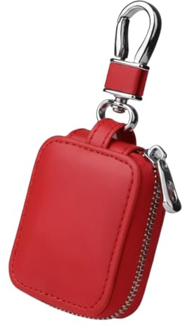 Funda para Auriculares con mosquetón, un Estuche para Cascos con Cremallera y una Funda de Auriculares inalámbricos con Estuche Protector Anti-caída (Rojo)