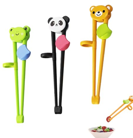3 Paar Essstäbchen Kinder,Essstäbchen Hilfe,Stäbchen Kinder,Stäbchen zum Essen,Trainings-essstäbchen,Wiederverwendbarer Kunststoff Kinderstäbchen,Chopsticks Kids für Kinders,Kleinkinder,Anfänger