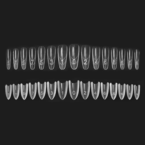 240 Piezas Translúcidas Formas Para Extensiones De Molde Uñas | ABS Sin Bandeja De Papel Ovaladas De Doble Capa Moldes De Uñas Kit, Para Satisfacer Diversas Necesidades De Adaptación De Tam