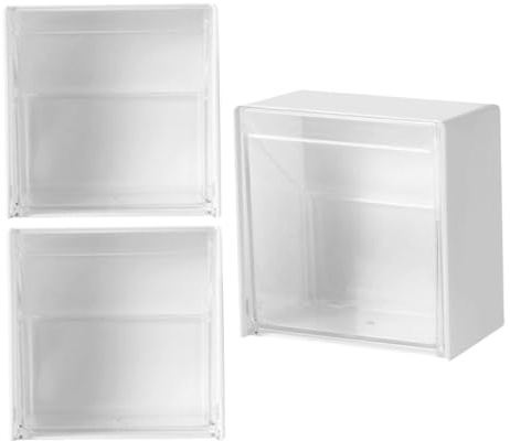 LOORGVEL 3 piezas Cajas Almacenamiento Pared Baño Dispensadores Hisopos Algodón y Organizador Cosméticos Resistentes Anti-polvo para Bastoncillos Algodones y Pintalabios Diseño