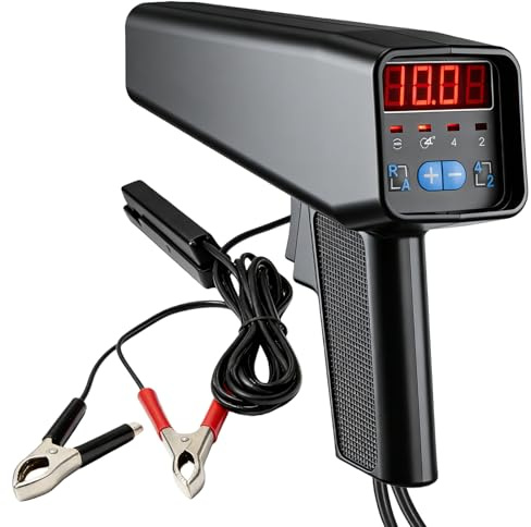 Pistolet lumineux d'allumage avec clip de capteur coulissant : lampe stroboscopique 6 V/12 V Pistolet d'allumage avec affichage numérique LED pour moteurs à essence à 2 temps et 4 temps, outil de