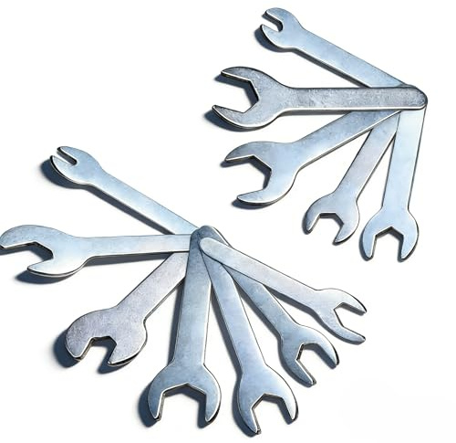 12pcs Open End Wrench Set, Metric U-Shaped Single Open Ended Spanner, Super Thin Small Flat Head Galvanizing Wrench, Thin Spanner Set, Mini Ratchet Spanner, Small Combination Wrenches, for Repair