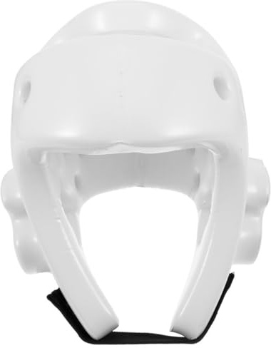 Alipis Casque de Boxe et Taekwondo Adulte L Blanc, Casque de Sécurité Respirant, Protection Tête Réglable, Équipement Combat Arts Martiaux pour Entraînement et Sparring