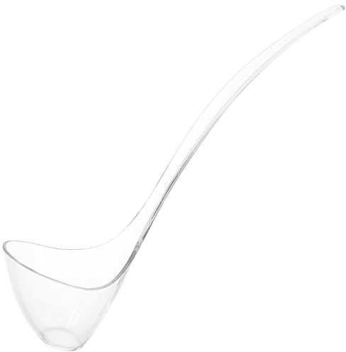 TOBBOMEY Louche en Plastique Transparent PC Résistante aux Chocs Long Manche Ergonomique Cuillère de Service Réutilisable pour Sauce Ustensile Robuste Restaurants et Traiteurs