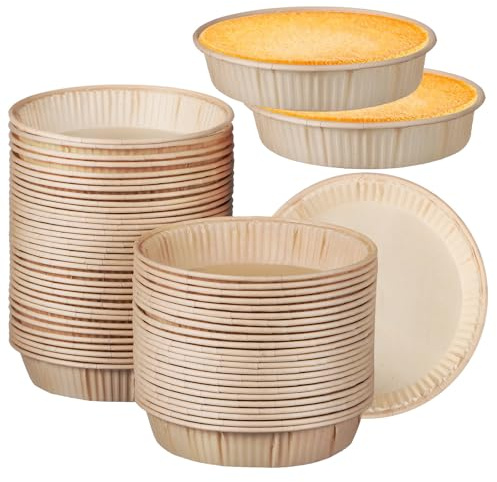 LIFKICH 100 Pezzi Mini Tortiera Rotonda in Carta Beige, Pirottini per Forno Resistenti al Grasso, Adatti per Crostate, Muffin e Dessert, per Uso Domestico e Professionale