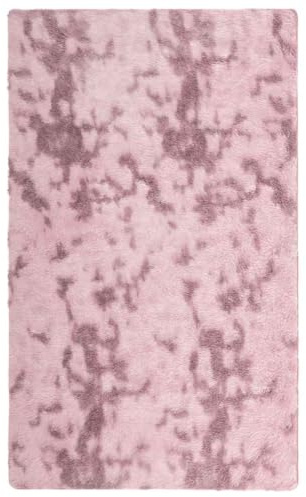 Mhdvray Shaggy-Teppich Hochflor NAVARRA Altrosa 60x100 cm - Weicher Wohnzimmerteppich aus Polyester - Rutschfester Läufer für Schlafzimmer Büro Balkon - Flokati Look