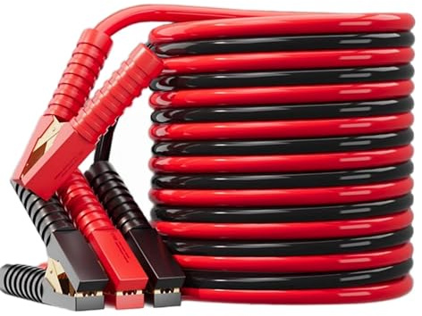 Sanoolir Cavi di avviamento per autoveicoli, resistenti, 0 gauge, 6,0 m, 1000 A, cavi di avviamento per auto, SUV, camion diesel da 12 V/24 V, adatti per motori diesel da 8,0 l e 6,0 l