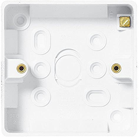Bulk Hardware bh04935 geformte Lichtschalter Oberfläche Aufputzdosen 1 Gang 20 Mm Tief, Set 5 Stück