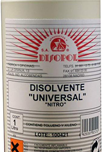 Solvent Cleaning disopol Universal Packaging Plastico Nitro dduni12 * 1P 1 Lt