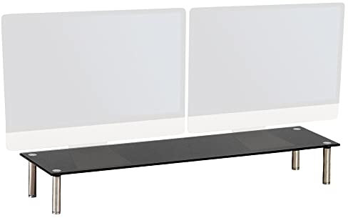 Charles Jacobs Dual/Twin Monitor Riser Stand - 100cm Wide - Black 14cm Tall