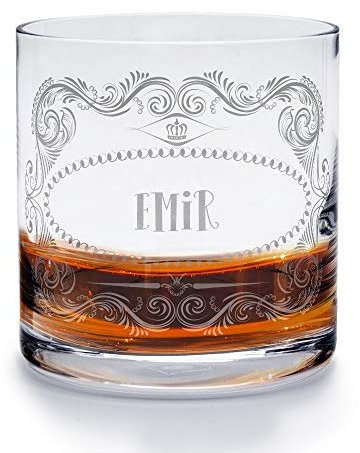 printplanet - Whiskyglas mit Namen Emir graviert. - Leonardo® Whiskeyglas mit Gravur - Design Ornamente 1