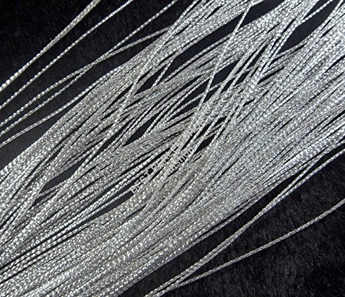 Filo di perle da 50 metri e 0,8 mm, di nylon, ideale per gioielli e bricolage, effetto metallizzato, per la creazione di gioielli, di colore argento