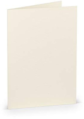 PAPERADO 25 Faltkarten DIN B6 - Ivory gerippt Creme - 220 g/m² - 12 x 16,9 cm - Blanko Doppelkarten Klappkarten Basteln Einladungskarten