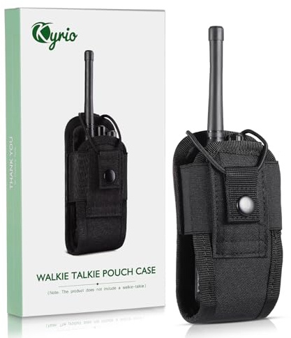 Kyrio Molle radiohållare Walkie Talkie väska fodral för Duty bälte radio hölster taktisk jakt intercom väska intertelefon väska (1-pack, svart)