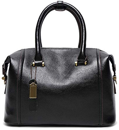 Coolives Donna Borsa a mano con Tracolla in Pelle PU Boston Borsa a Spalla Vintage Borse Elegant Borsetta Nero