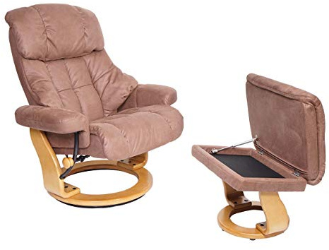 Mendler MCA Calgary XXL - Sillón de relax (soporta hasta 180 kg, tela), color marrón