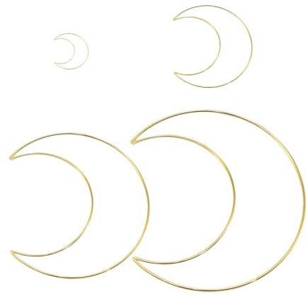 EXCEART 12 Stücke Traumfänger Metallringe Gold Mond Metall Ringe Hoops Makramee Draht Kranz Rahmen DIY Türkranz Wandkranz Rohling für Valentinstag Deko Hochzeit Dekoration