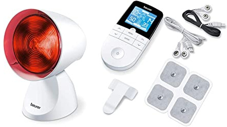 Beurer IL-21 Lámpara con Infrarrojos + EM 49 TENS/EMS digital, dispositivo de corriente de estimulación 3 en 1
