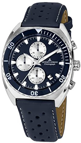 JACQUES LEMANS Herren-Uhren Analog Quarz One Size Blau/Blau 32016859