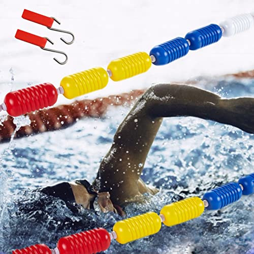 Pool-Sicherheitsseil und Schwimmer-Kit für Schwimmtraining, schwimmende Cordon-Pool-Trennwand für Wasserstraßen/gefährliche Bereiche, mit Edelstahlhaken (Color : Steel Wire Rope St