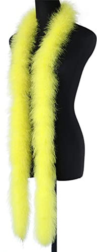 Federboa Gelb Federdichten,Flauschige Federboa zum Basteln,Federboa Boa Kostümzubehör,Feder Schal Karneval Boa,Federstola Federschal Damen Mädchen Karnevals Kostüm Accessoire,Halloween,Party,2M