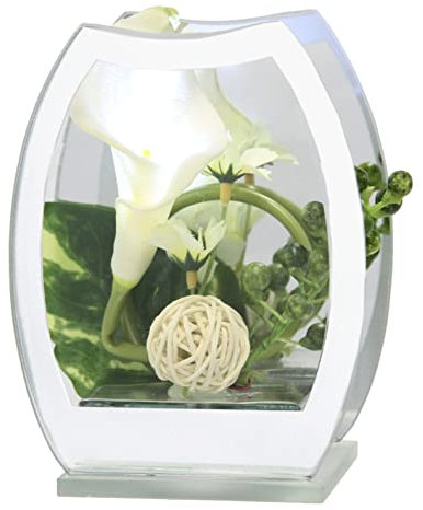 Fiore artificiale Calla con luce LED con specchio, decorazione da tavolo, decorazione per la casa, decorazione floreale, oggetto decorativo, scultura, decorazione per matrimonio, decorazione 3D, idea