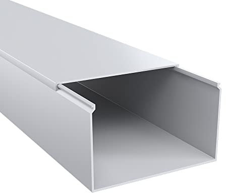 tktrading24 Kabelkanal aus hochwertigem PVC weiß Kabelleiste 2m - 1 Stück - 100x60mm