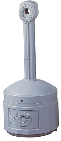 PROREGAL Selbstlöschende Sicherheits-Standascher aus Kunststoff | 15 Liter Innenbehälter | HxB 98x42cm | Grau | Standaschenbecher Aschbehälter Aschesammler Feuerhemmender Ascher Innen/Außen