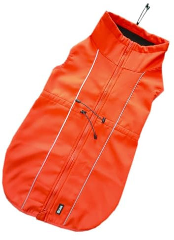 FINNERO Sport Softshell Hundejacke – Winddicht, reflektierend und fleecegefüttert, wasserabweisend und atmungsaktiv – XL, Orange