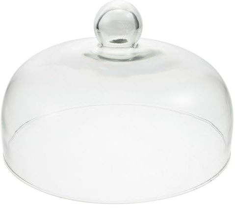 HEMOTON Glass Cake Dome Cover 6 Inch Food Dome Cloche for Cake Plates Dust-Proof Glass Display for Desserts and Cheese Kitchen Serving Dish Cover