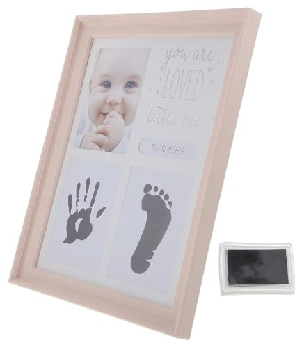 Toyvian 1 Set Hand and Foot Inkpad Photo Frame Baby Frame with Foot and Handprint Baby Photo Frame Kids Sops Baby Keepsake Mom Girl Honey Prints Diy Shower Picture Frames Infant Pink Pvc