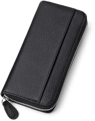 SENDEFN Damen Geldbörse, Portemonnaie Damen Groß im Langformat, Kartenetui RFID-Blockierung, Geldbeutel mit Reißverschluss und Vielen Fächern