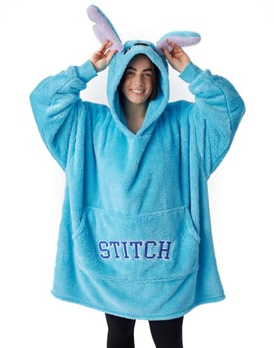 Disney Lilo & Stitch Sudadera con Capucha de Gran tamaño, Sudadera con Capucha de Forro Polar para Mujer