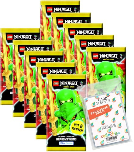 Bundle mit LEGO Ninjago Serie 9 Trading Cards - 10 Booster + Exklusive Collect-it Hüllen