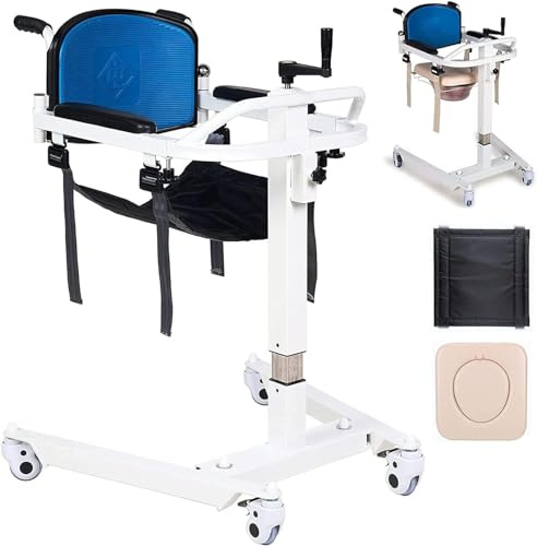 Patient Lift Transfer Chair,Wheelchair for Shower and Toilet, Wheelchair Lift Hoist for Lifting and Transferring Patients Height,Portable Car Lift Aid for Elderly Disabled