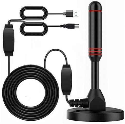 LYEAA Antenna TV digitale DAB Amplificata per Interni con Amplificatore Antenna Set DVB-T2 Outdoor HD