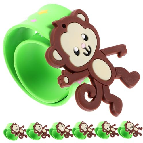 Toyvian 7St Affen- Weihnachts-Geschenktütenfüller Tier-Slap-Armbänder Kinderspielzeug Spielzeug für Mädchen Spielzeuge Festival-Slap-Armband lustige Slap-Band für Kinder Erwachsener