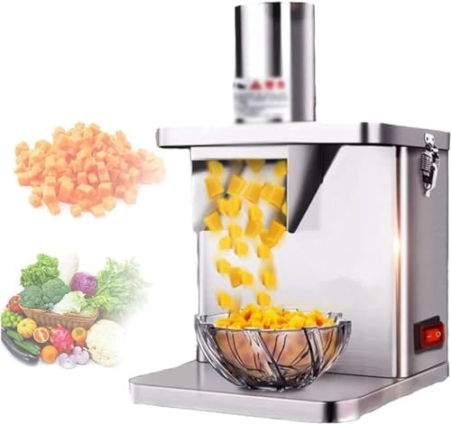 GAORUTO Cortadora de Verduras Comercial, cortadora en Cubitos, Hoja de Acero Inoxidable 2 en 1 cortadora y cortadora de Verduras eléctrica para Patatas, Verduras, cebollas A