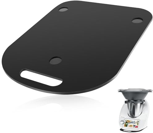 Auauraintt Gleitbrett für Thermomix TM6 TM5, Schnelles Bewegen Rollbrett für Thermomix Vorwerk Küchenmaschine, Acryl Gleitbrett für TM6 TM5 Zubehör Unterlage Brett, Glänzend Schwarz
