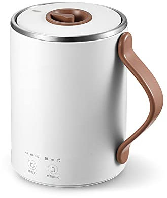 -Kitchen Kettles for Boiling Water, 350Ml Cooking Pot Stainless Steel Inner Dessert Stewinghine Multi Cooker Preserving Pot Portable Kettle Boildry Protection, Stainless/White