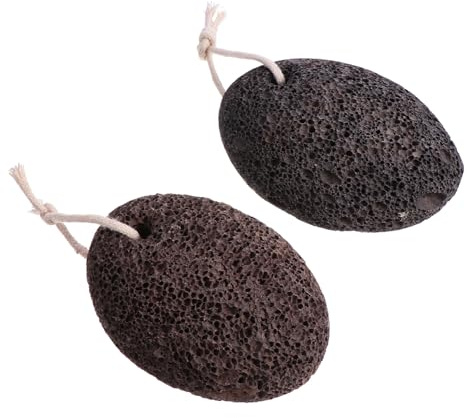 Mikinona Piedra Pómez para Pies, Removedor de Callos y Exfoliador, 2 Piezas Negras, para Pedicura, Elimina Durezas y Tejido Muerto