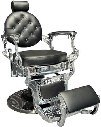 TT-YEC Salon Engagierter Friseurstuhl, Hydraulischer Friseurstuhl Mit Verstellbarer Kopfstütze, Fußstütze, Liegender Friseursalonstuhl, Klassischer Massage Beauty Spa Salon Equipment,Schwarz