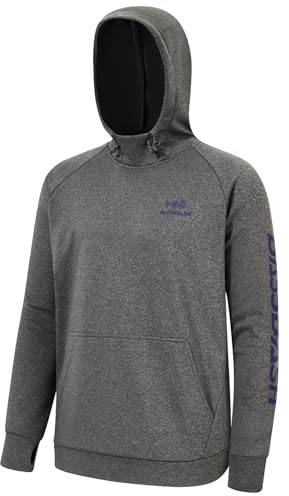 Bassdash Fleecefodrade fiskehuvtröjor för män vattentålig prestanda pullover sweatshirts stretchig jakt träning sweatshirt FS32M, Mörk ljung grå, L