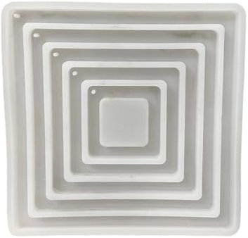 Ldabrye Silikon-Kerzenformen zur Kerzenherstellung, 5-in-1, quadratische Harz-Anhänger, Silikonformen für Heimdekoration, hängende Wandornamente und Epoxidharz-Bastelharzform für Gips-Ornament