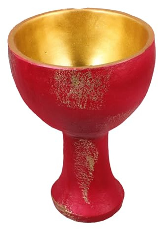 OFFSCH Copa Sagrada de Resina Delicada para Altar, Herramienta de Adoración Acabado Pulido y Diseño Vintage para Ocasiones Obsequios y Templos