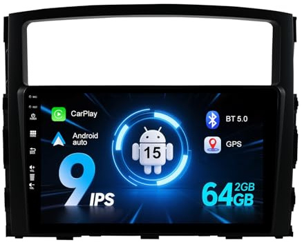 MISONDA 9inch IPS Double Din Android 15 Car Stereo GPS Sat Nav For Mitsubishi Pajero 2006-2020 Head Unit Car Audio Bluetooth5.0 RDS SWC Carplay Mirror Link USB