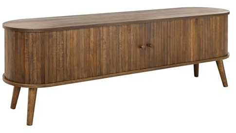 Riess Ambiente TV-Board Valhalla Wood - 160cm - braun - Eichenholz | Stauraum, höhenverstellbare Regalböden, modernes Design, vielseitig einsetzbar, 10kg Belastbarkeit