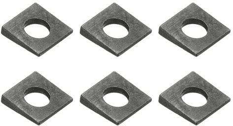 PATIKIL 6 Pezzi Rondelle Quadrate Smussate, M12x28mm Rondelle Quadrate Smussate Piastra Di Supporto Cuscinetto Spaziatore Piatto Acciaio Al Carbonio Per Bulloni Da 12mm Cuneo, Nero