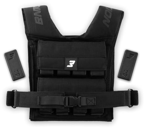 Müller & Blum Gewichtsweste 10 kg & 20 kg verstellbar – 1000D Cordura | Herausnehmbare Metallgewichte in 0,9 kg Schritten: körpernahe Trainingsweste für Klimmzüge, Dips, Calisthenics & Laufen